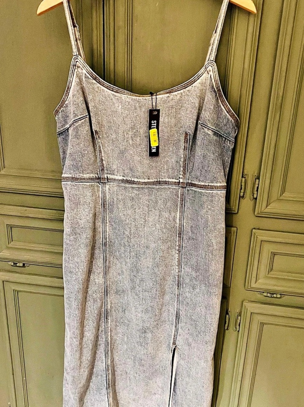 Steve Madden Giselle Denim Dress Gray Mini NWT
